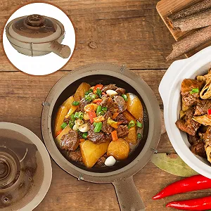 Китайский глиняный горшок BESPORTBLE 0.5 л с ручкой Термостойкий для плиты synthetic.ua - Фото 1