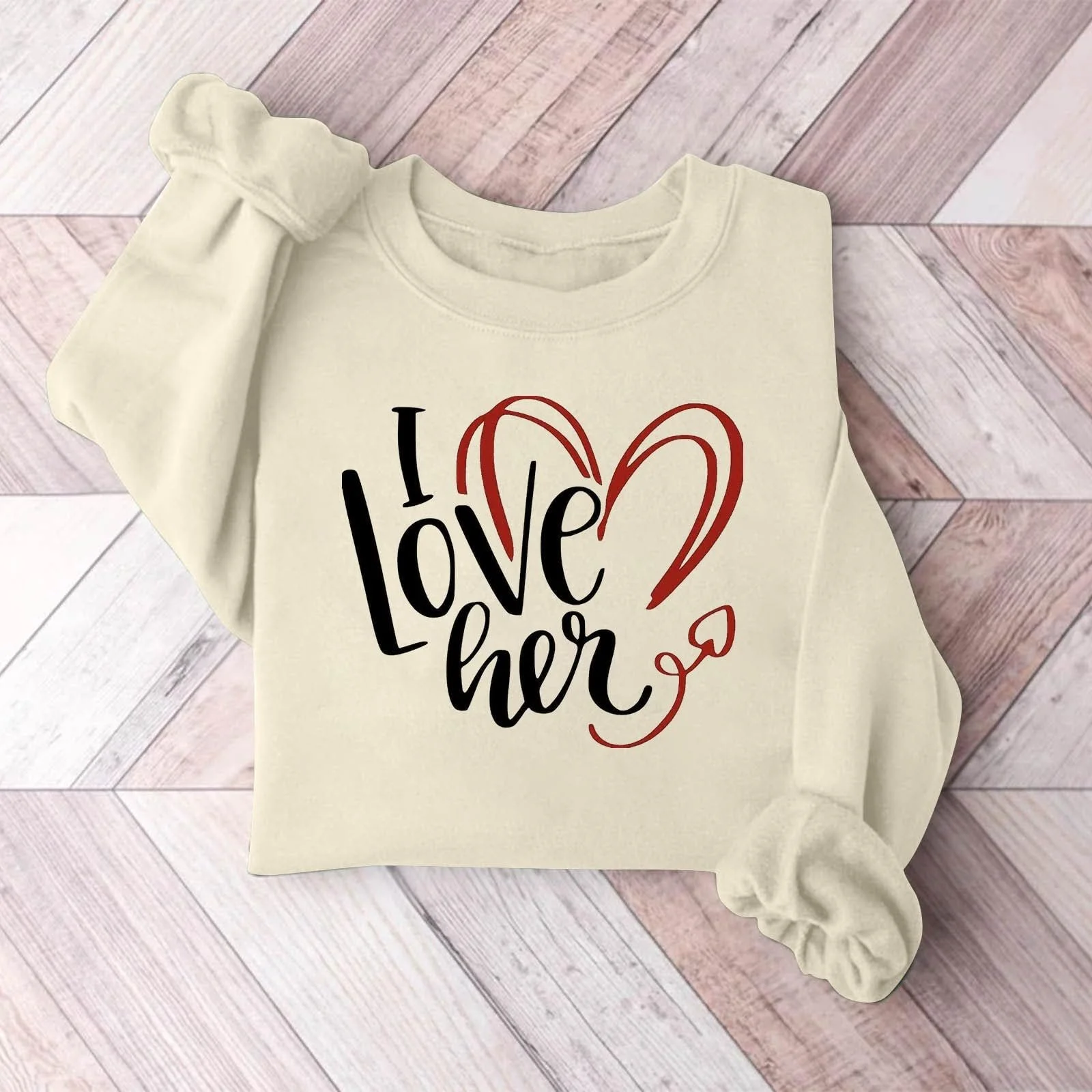 Худи tsaChick Женская Толстовка С принтом ко Дню Святого Валентина, с длинными рукавами, круглым вырезом, свободный топ, кофта, фото №2