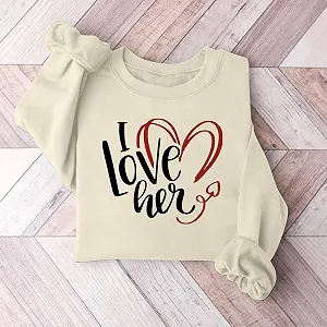 Худи tsaChick Женская Толстовка С принтом ко Дню Святого Валентина, с длинными рукавами, круглым вырезом, свободный топ, кофта synthetic.ua - Фото 1