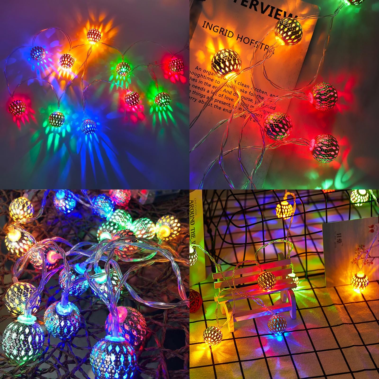 Гирлянда ENLACE Марокканская LED 20 шаров 3 метра разноцветная на батарейках, фото №7