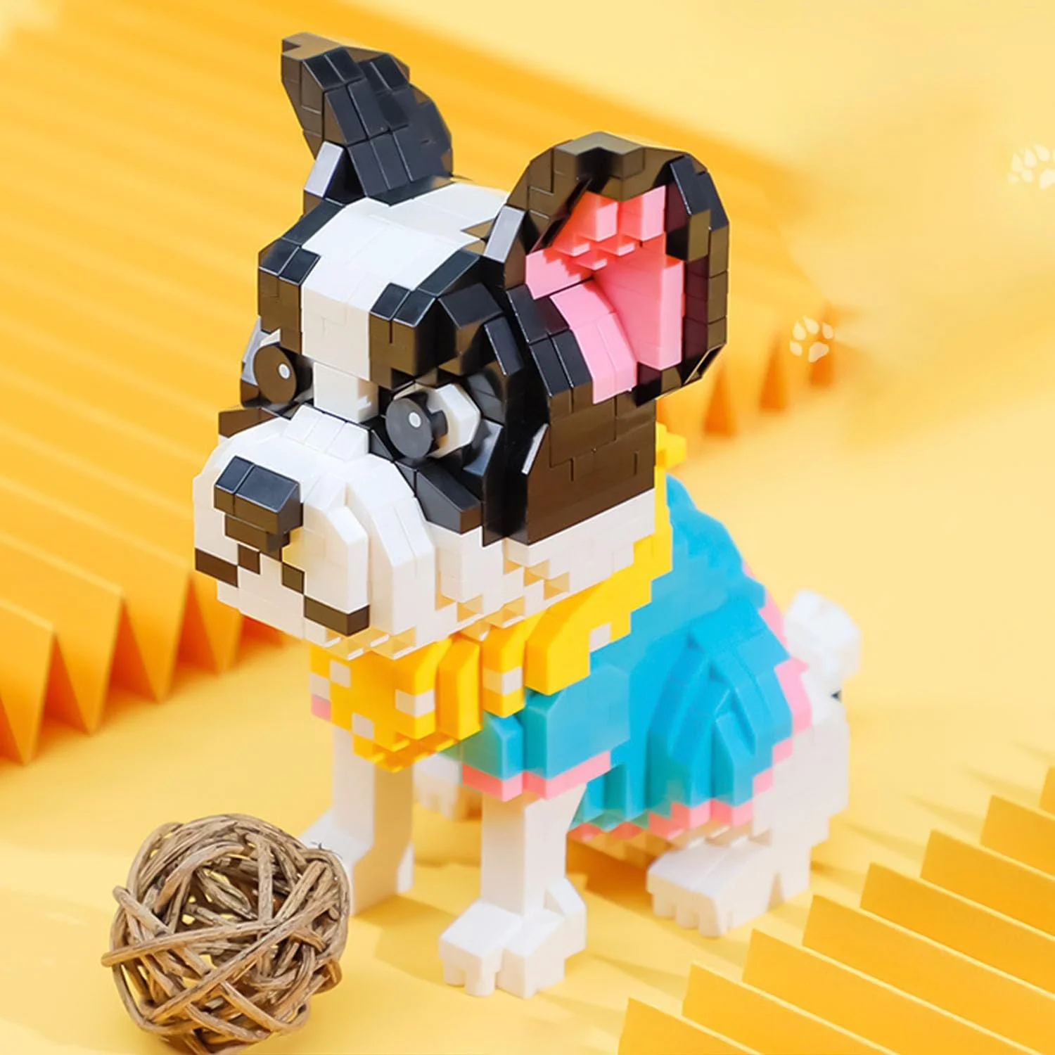 Мікроблоки для конструювання Милий песик YILETKC Французький бульдог 917 деталей, фото №5