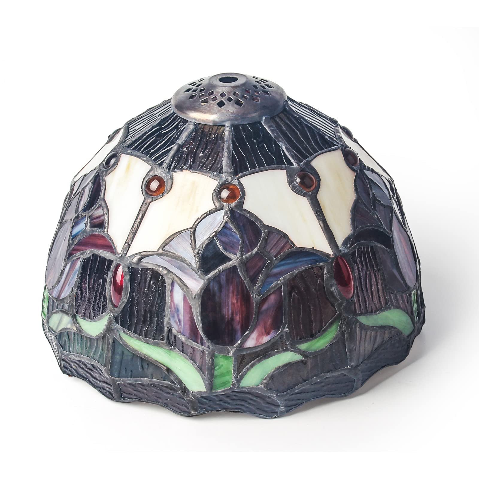 Настільна лампа MIAOKE Stained Glass Vintage ручної роботи вітражний абажур Червона, фото №7