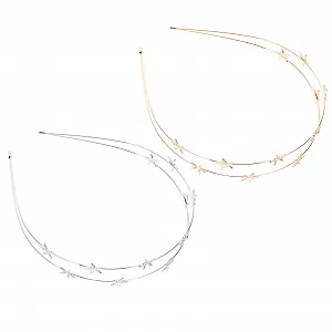 Обруч Abaodam для волос для девочек, звезда, нимб, корона, серебристый, 2 шт. - Фото 1