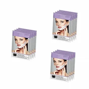 Маска для лица CALLARON Набор 12 штук с двойными ушными крючками, для подтяжки, укрепления и увлажнения, чтобы уменьшить двойной подбородок и улучшить эластичность кожи - Фото 1