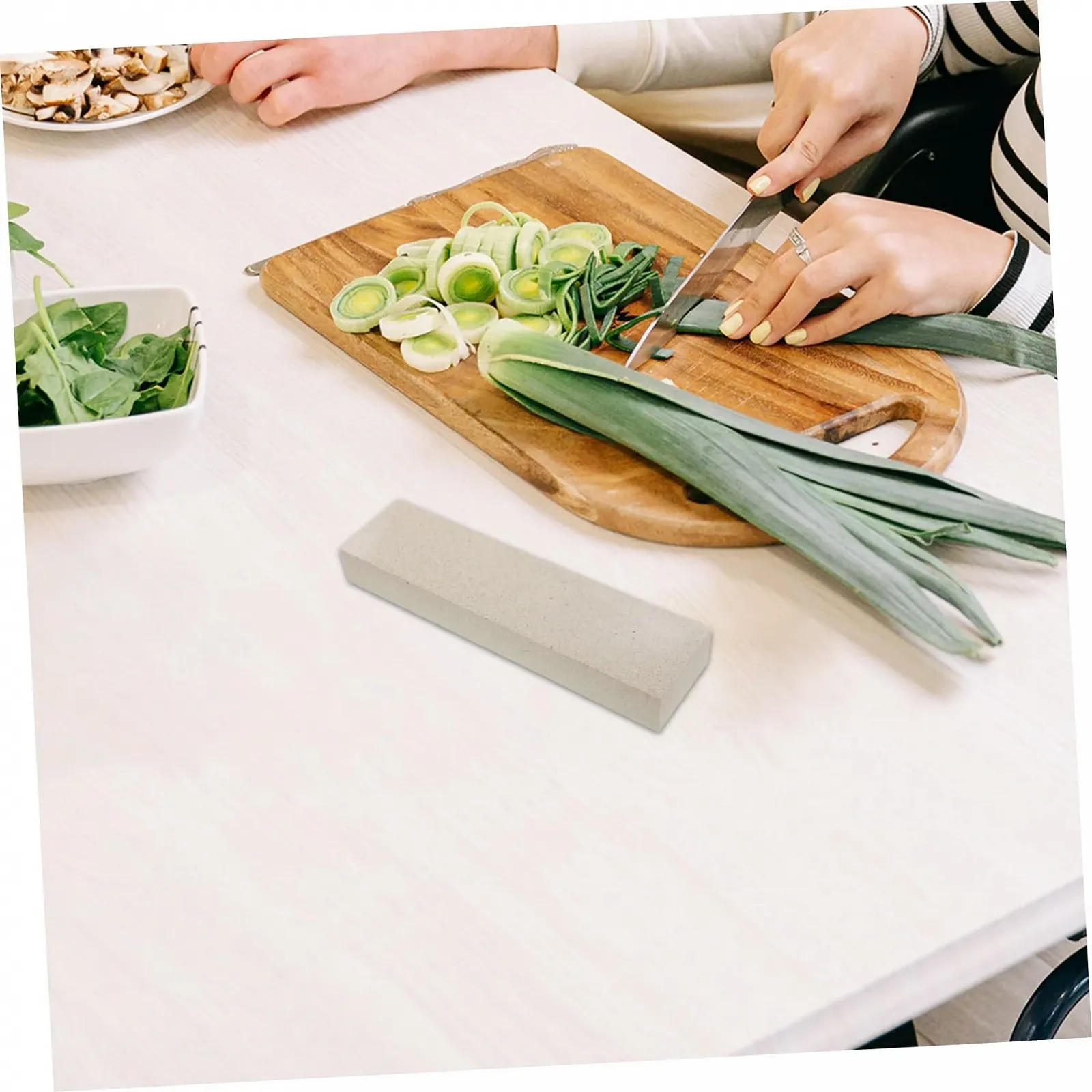 Точильний камінь Amosfun 3 шт. двосторонній компактний для кухонних ножів та ножиць, фото №5