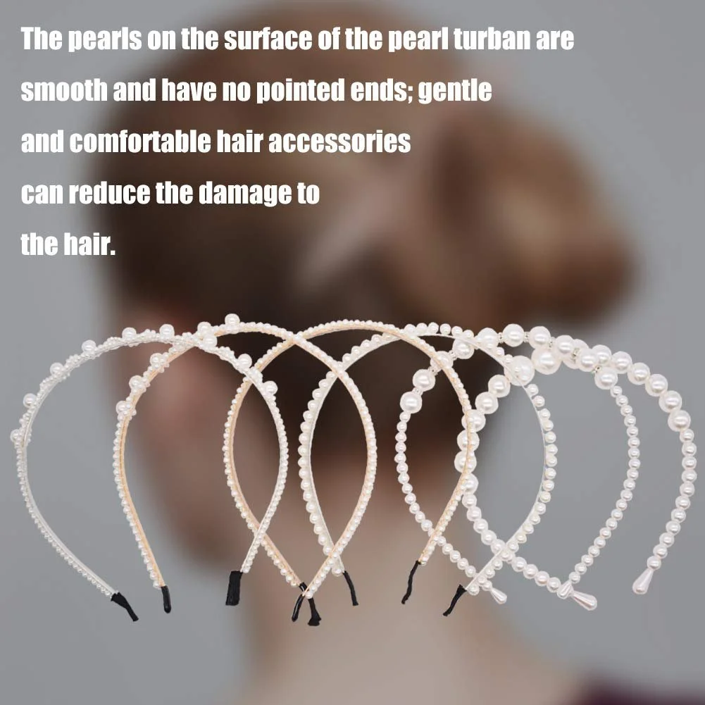 Набор обручей на голову с жемчугом., фото №4