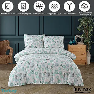 Комплект постельної білизни Buymax 200 x 200 см 80% бавовна 20% поліестер 3 предмети на блискавці synthetic.ua - Фото 1