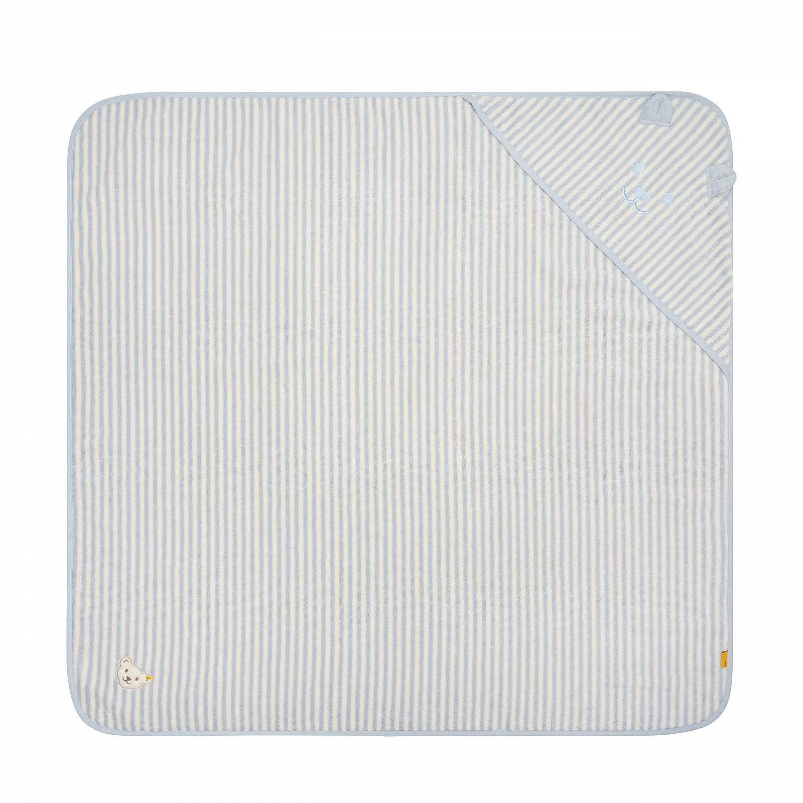 Полотенце банное Steiff Baby Unisex с капюшоном 100 x 100 см, небесно-голубой, размер One Size, фото №1