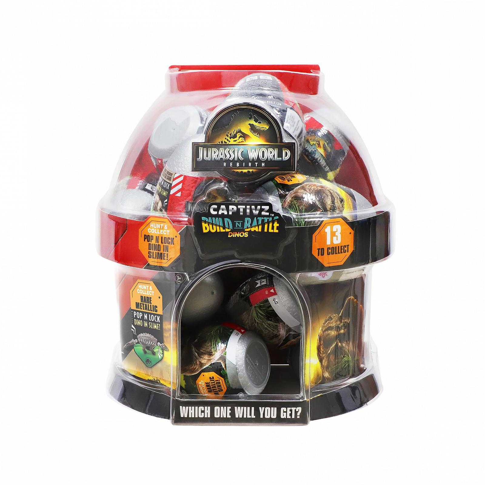 Фигурки динозавров Jurassic Captivz Rebirth, 12 штук в PDQ, 3 яйца в ряд, фото №6