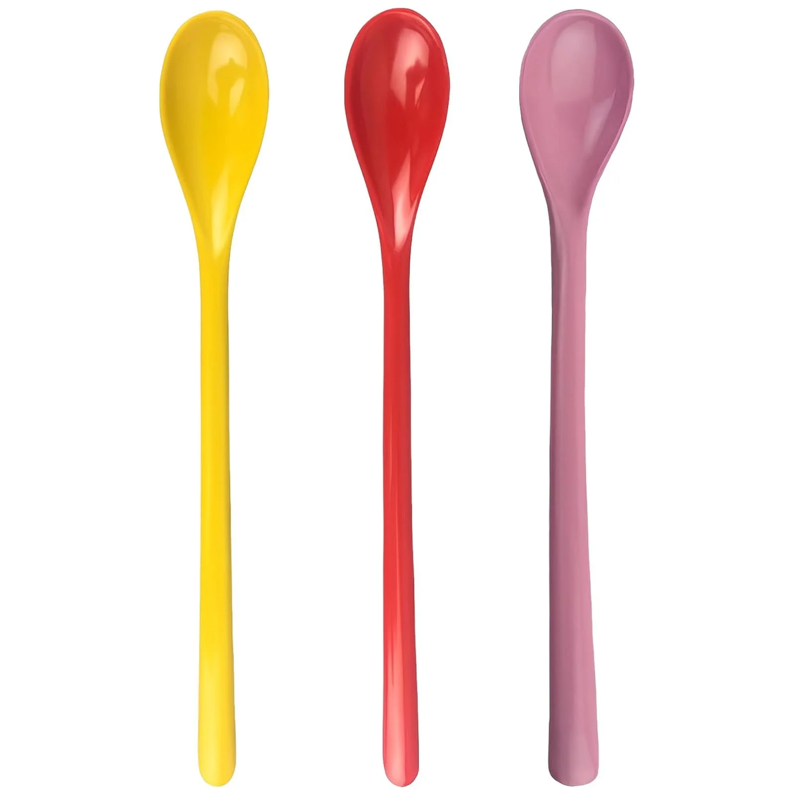 Набір із 3 пластикових ложок Colourful Robust Handle, 19 см, різнокольорові, фото №1