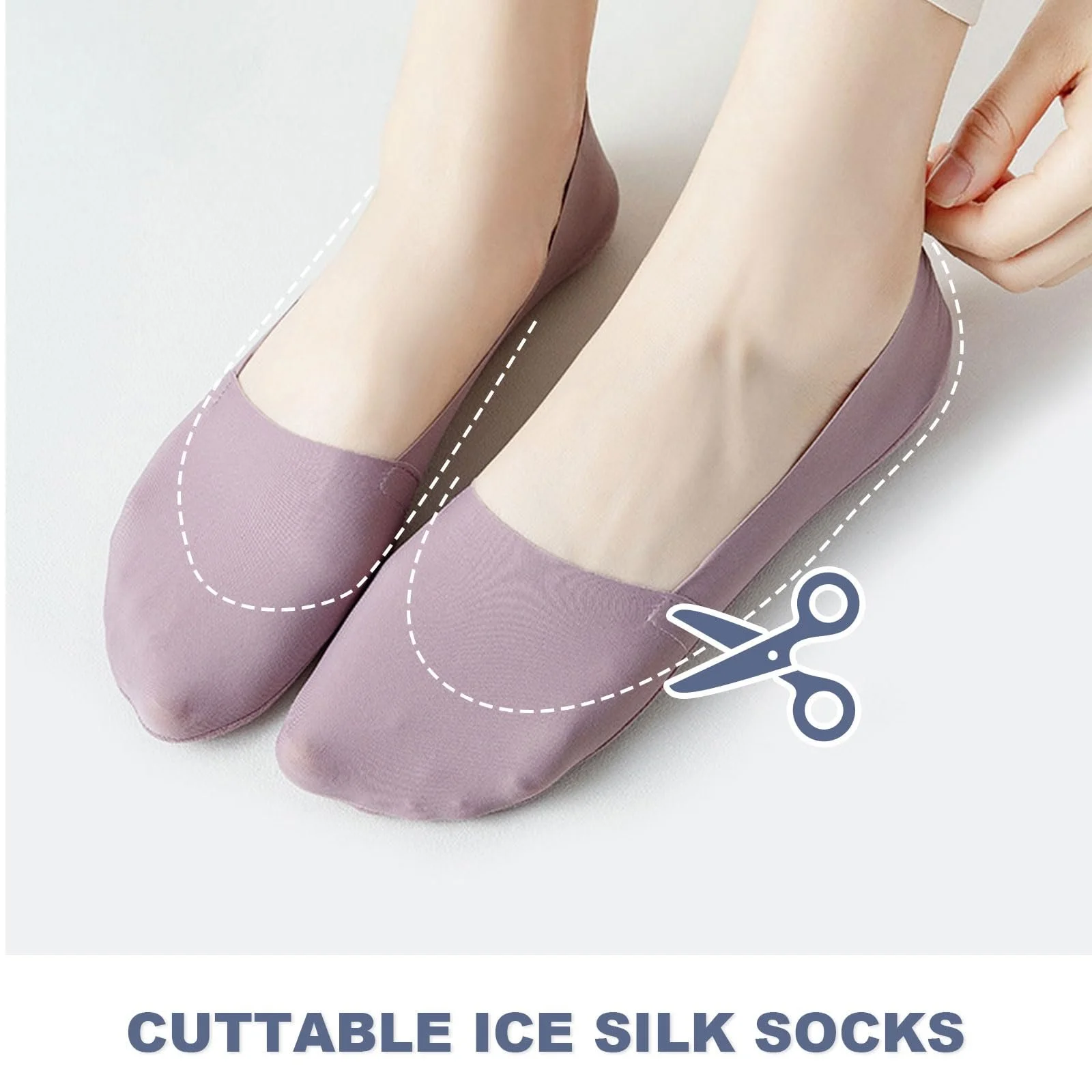 6 пар жіночих шкарпеток з льодяного шовку, нековзні, фото №4