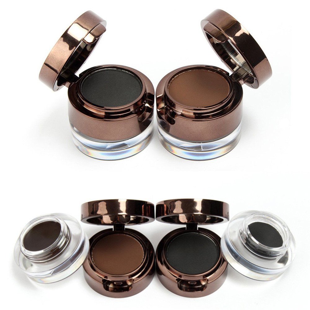 Крем-помада для брів 2 в 1 Eye liner Augenbrauenpuder Eyebrow Powder Black Brown One Size, фото №6