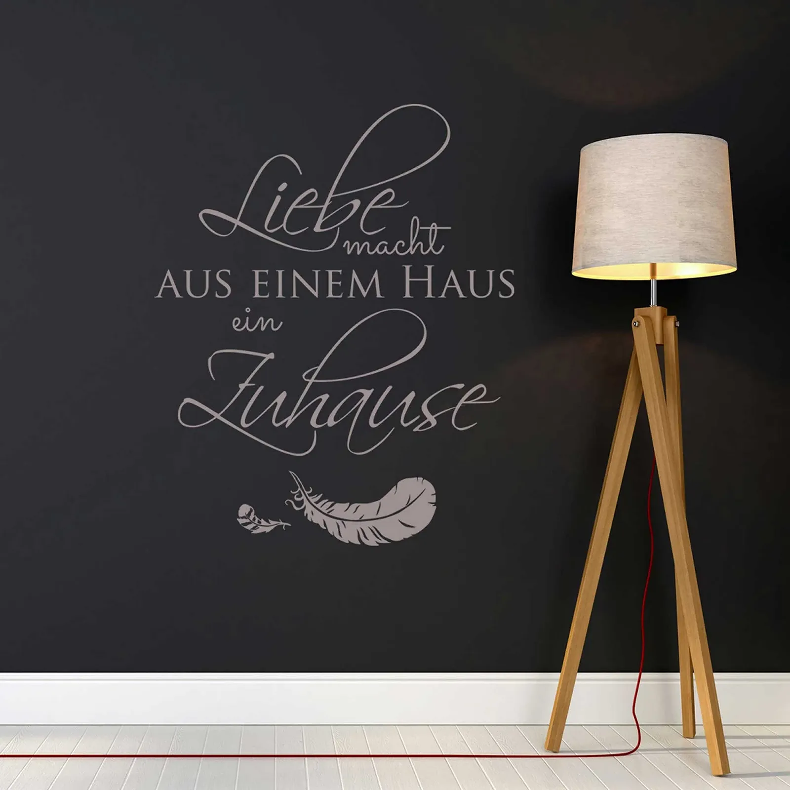 Наклейка на стіну M1972 Liebe macht aus ein Haus ein Zuhause чорна 50 х 60 см, фото №4