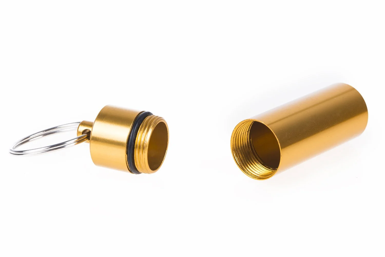 Водонепроникна капсула для вулиці Алюмінієвий контейнер для походів Коробка для таблеток для зберігання дрібних деталей Грошей Жовтий/Помаранчевий, фото №2