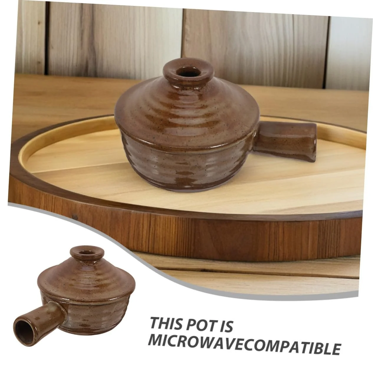 Набор керамических кастрюль 2 шт. в японском стиле с крышками термостойкие для микроволновой печи, фото №9