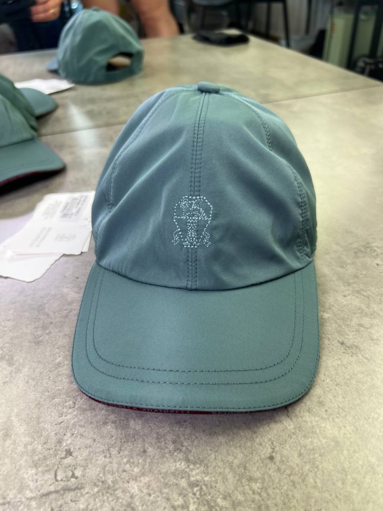 Кепка Brunello Cucinelli сіра класичне лого gu597, фото №2