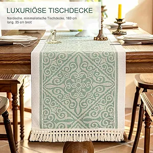 Ранер для столу Cotton Linen Modern Geometric Pattern Design Washable 35 x 180 см ціна на synthetic.ua - Фото 1 Ранер для столу Cotton Linen Modern Geometric Pattern Design Washable 35 x 180 см synthetic.ua - Фото 1