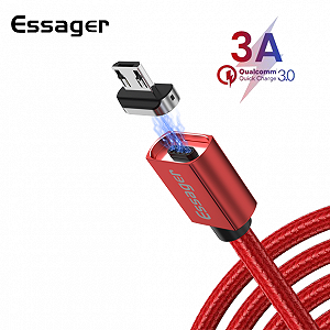 Магнитный кабель красный ESSAGER для micro USB 1метр - Фото 1