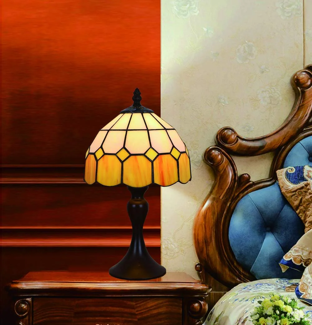Настільна лампа Tiffany Vintage Mediterranean 8 дюймів Жовта, фото №3
