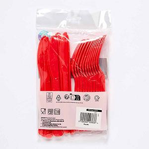 Набір столових приборів Amscan Fiesta Red багаторазового використання, можна мити в посудомийній машині, 24 шт. synthetic.ua - Фото 1