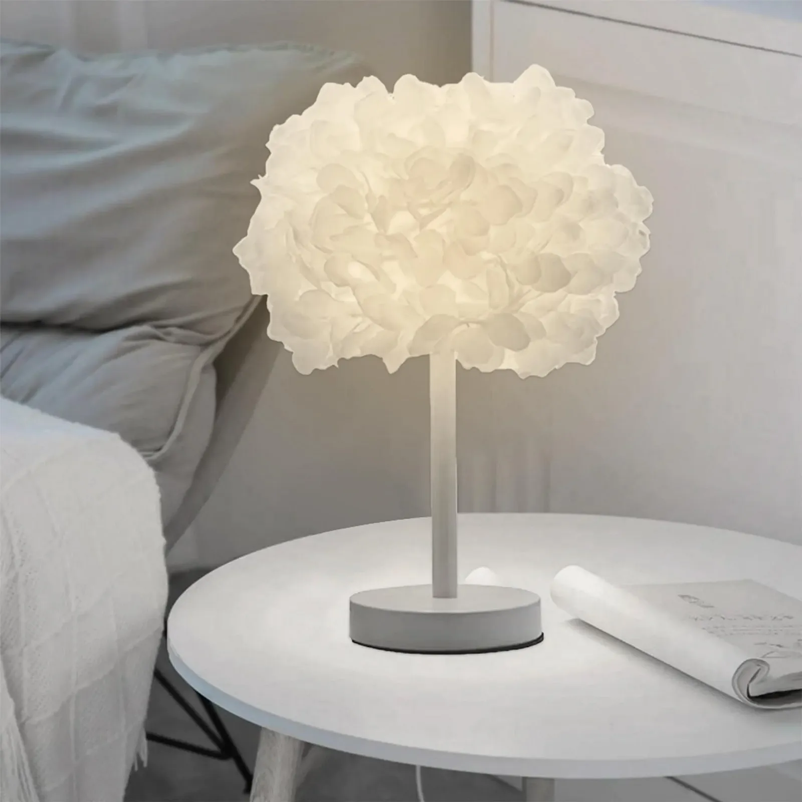 Настільна лампа YENTAKE Rose Flower White дротова, цоколь E27., фото №6