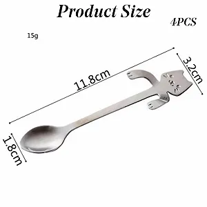 Набір кавових ложок з 4 котів, чайна з нержавіючої сталі synthetic.ua - Фото 1