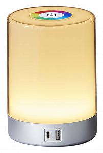 Настільна лампа LED Northpoint із сенсорним керуванням димуванням зміною кольору та портами для зарядки срібляста - Фото 1