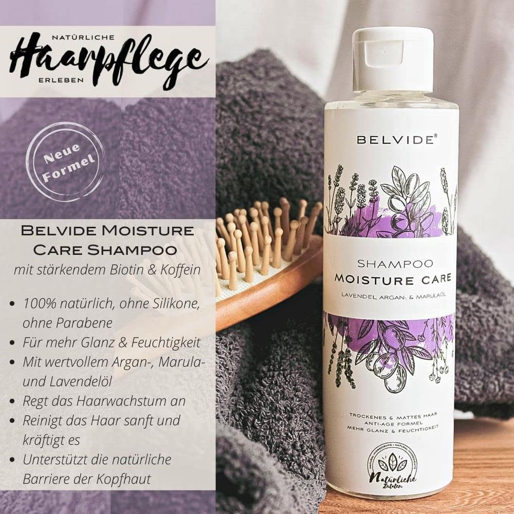 Шампунь BELVIDE Moisture Care з оліями аргани, лаванди та марули, фото №5