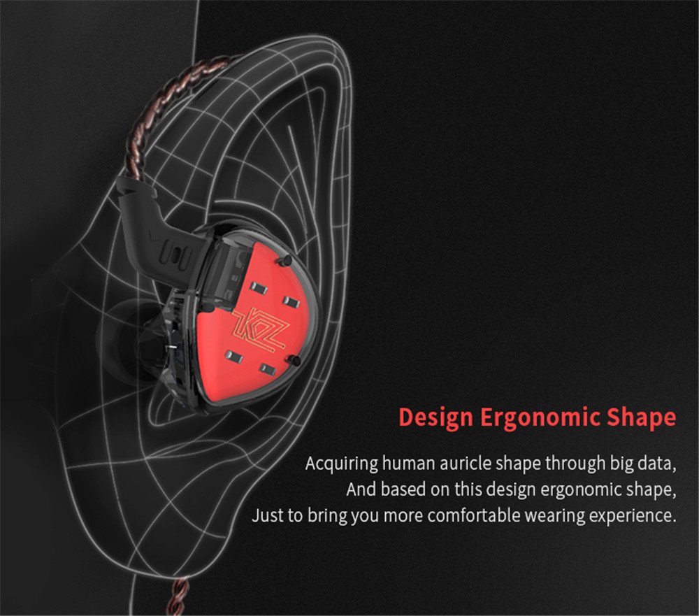 Наушники Yinyoo KZ ES4 In Ear с микрофоном спортивные с аудио джеком 3,5 мм, фото №6