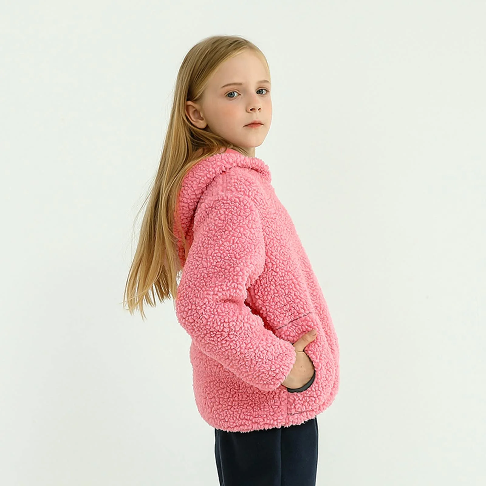 Зимова куртка, однотонна флісова, фото №7