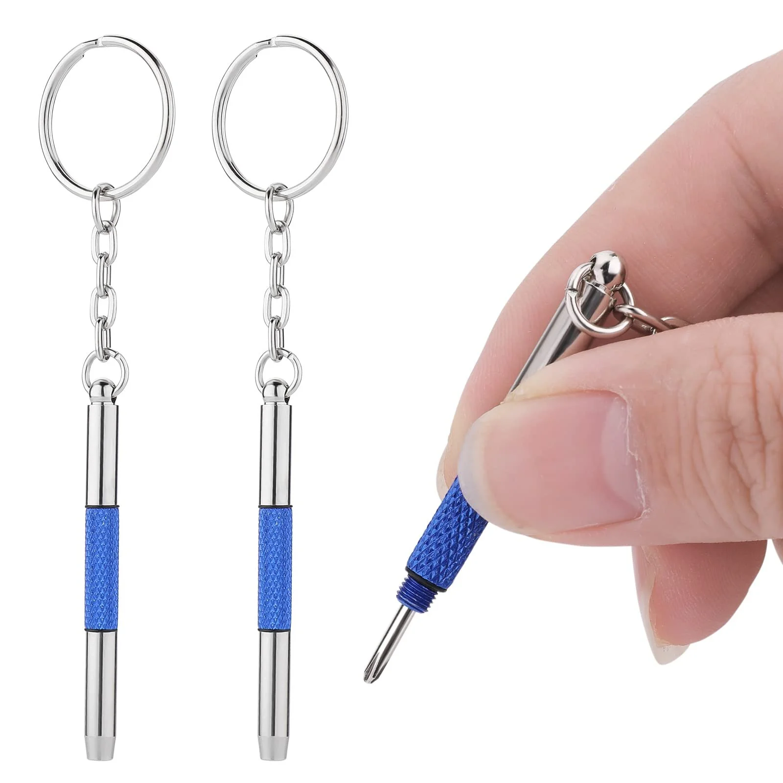 Набір міні-викруток для окулярів 3-в-1 Брелок 2 шт. Нержавіюча сталь, фото №6