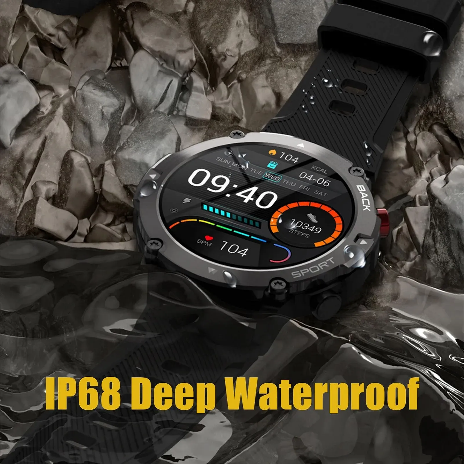 Смарт-годинник findtime Спортивний 1.32 дюйма Чорний, фото №7