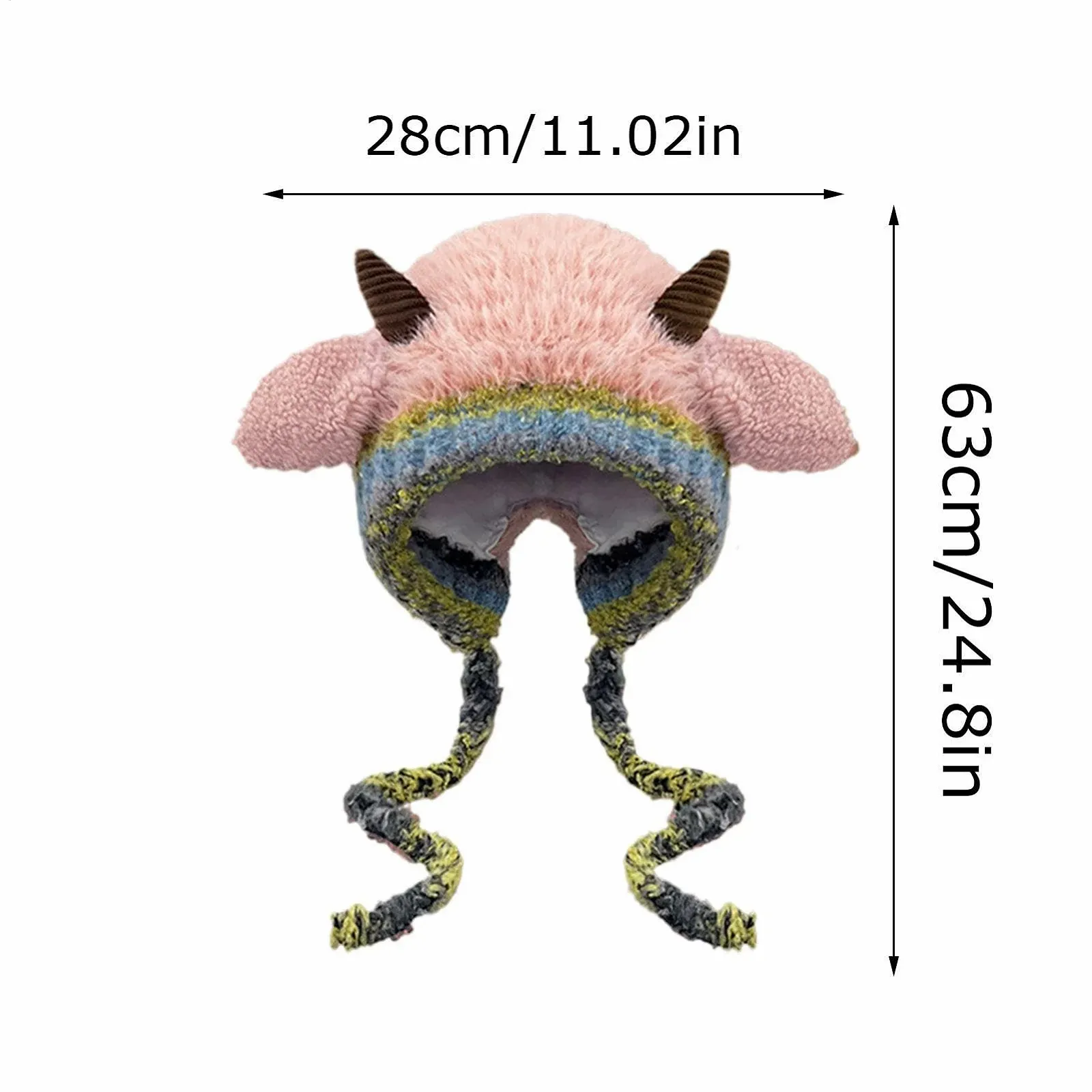 Вязаная шапка с овечьими ушками, розовая, фото №5 Вязаная шапка с овечьими ушками, розовая, фото №5