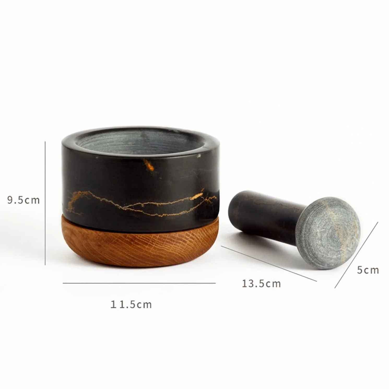 Ручная ступка с пестиком для измельчения чеснока, зерна и прочего Прочная мраморная конструкция, фото №7