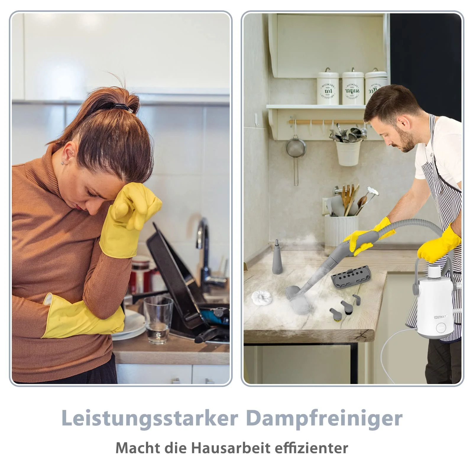 Пароочисник COSTWAY Steamshot 1000 W 300 мл 10 аксесуарів, фото №7 Пароочисник COSTWAY Steamshot 1000 W 300 мл 10 аксесуарів, фото №7