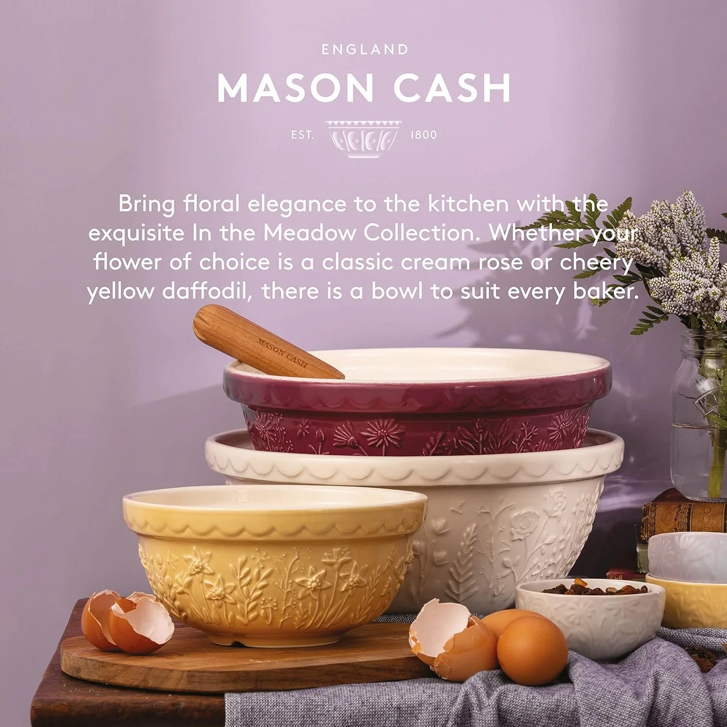 Миска для смешивания Mason Cash IN THE MEADOW каменная керамика 2,7 л 26 см с цветочным мотивом большая, фото №8 Миска для смешивания Mason Cash IN THE MEADOW каменная керамика 2,7 л 26 см с цветочным мотивом большая, фото №8