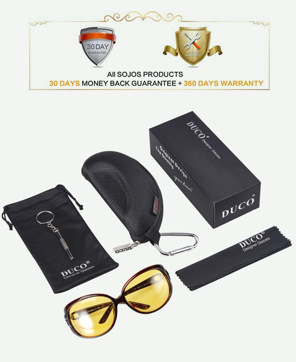 Окуляри для нічного водіння HD DUCO Жіночі Елегантні Овальні, фото №6