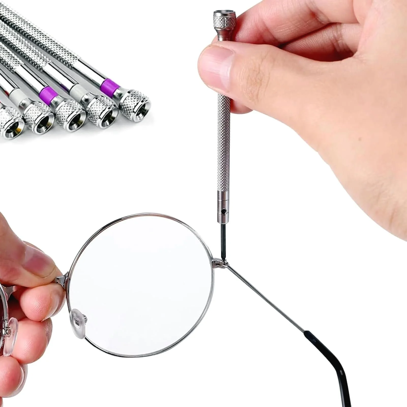 Набір прецизійних годинникових викруток 10 шт. 0,6–2,0 мм з розмагнічувачем, фото №2