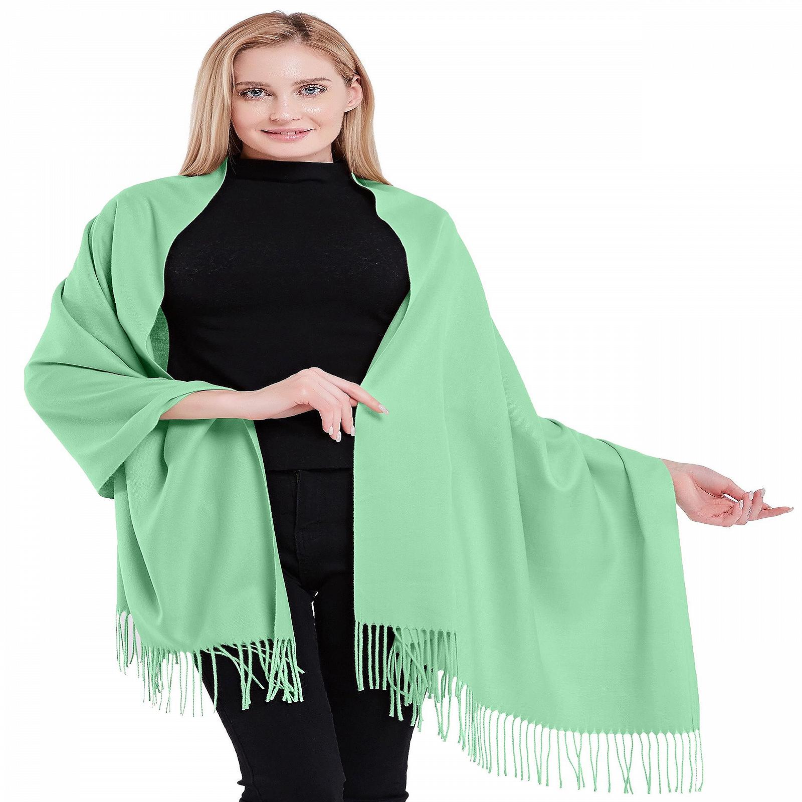 Пашмина CJ Apparel 100% кашемир, ручная работа, Непал, сине-зеленый, один размер, фото №4