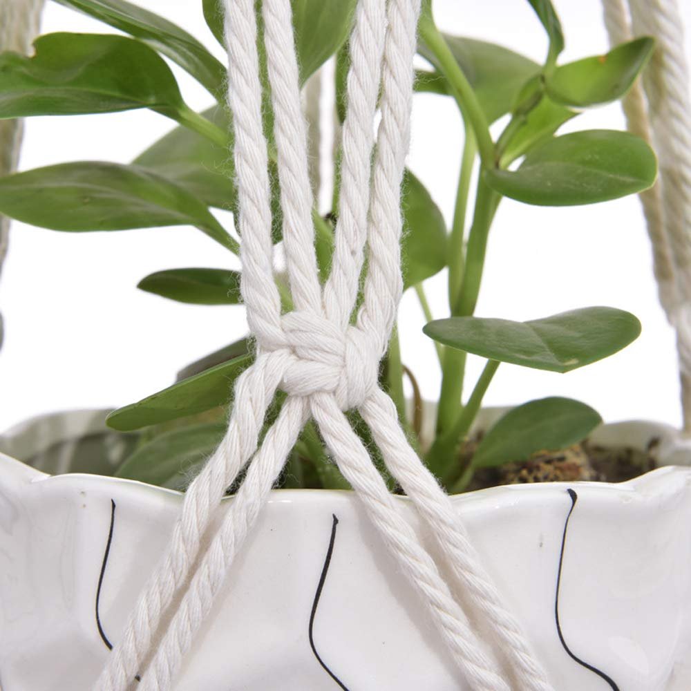 Набор подвесов для растений Kaxich Macrame 4 шт. Хлопок Белый, фото №6