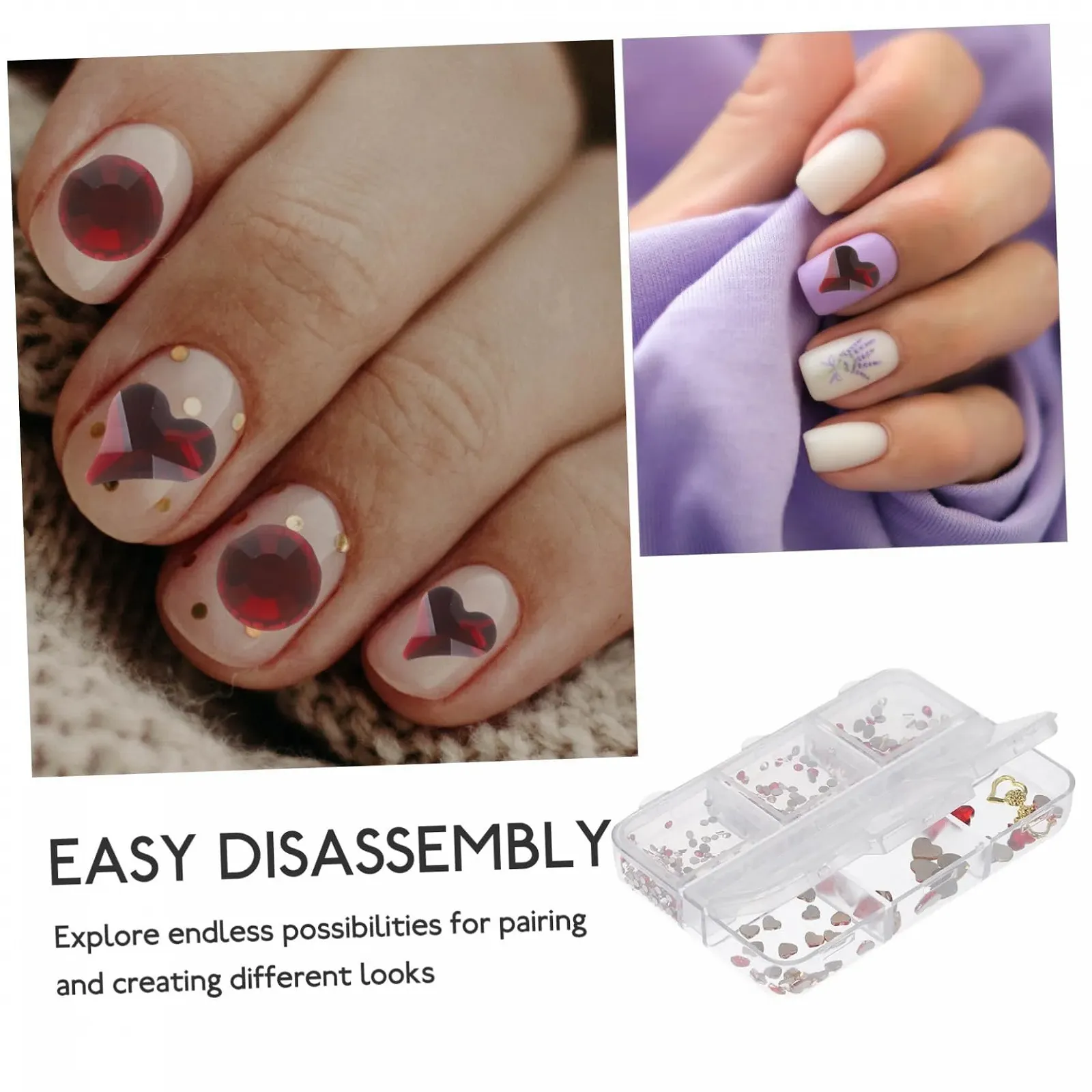 Підвіска для нігтів для прикраси акрилових нігтів Champagne 1 коробка Аксесуари для нігтів, фото №4