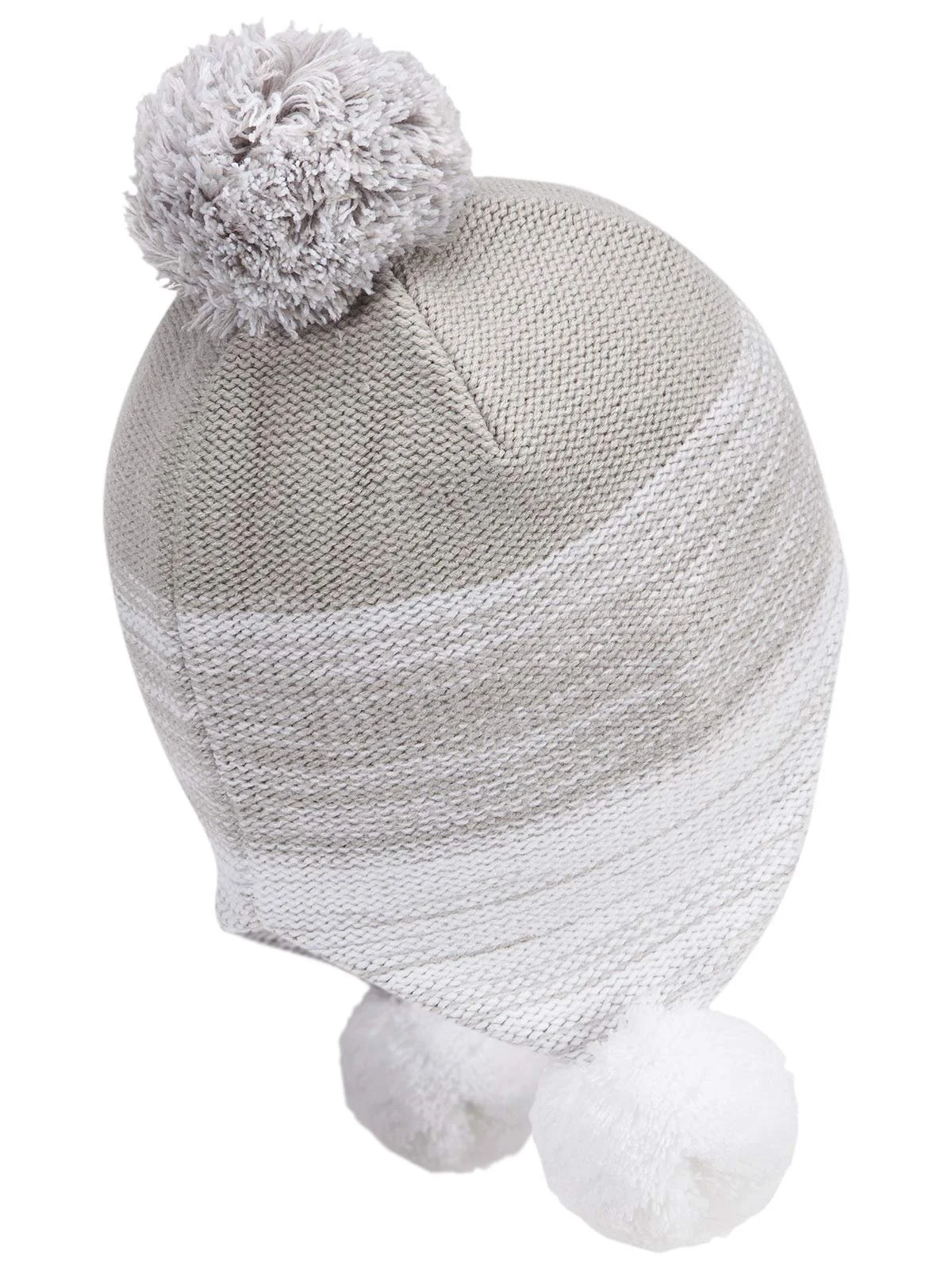 Шапка вязаная Marhatter Зимняя для девочек с помпоном, серая, фото №2