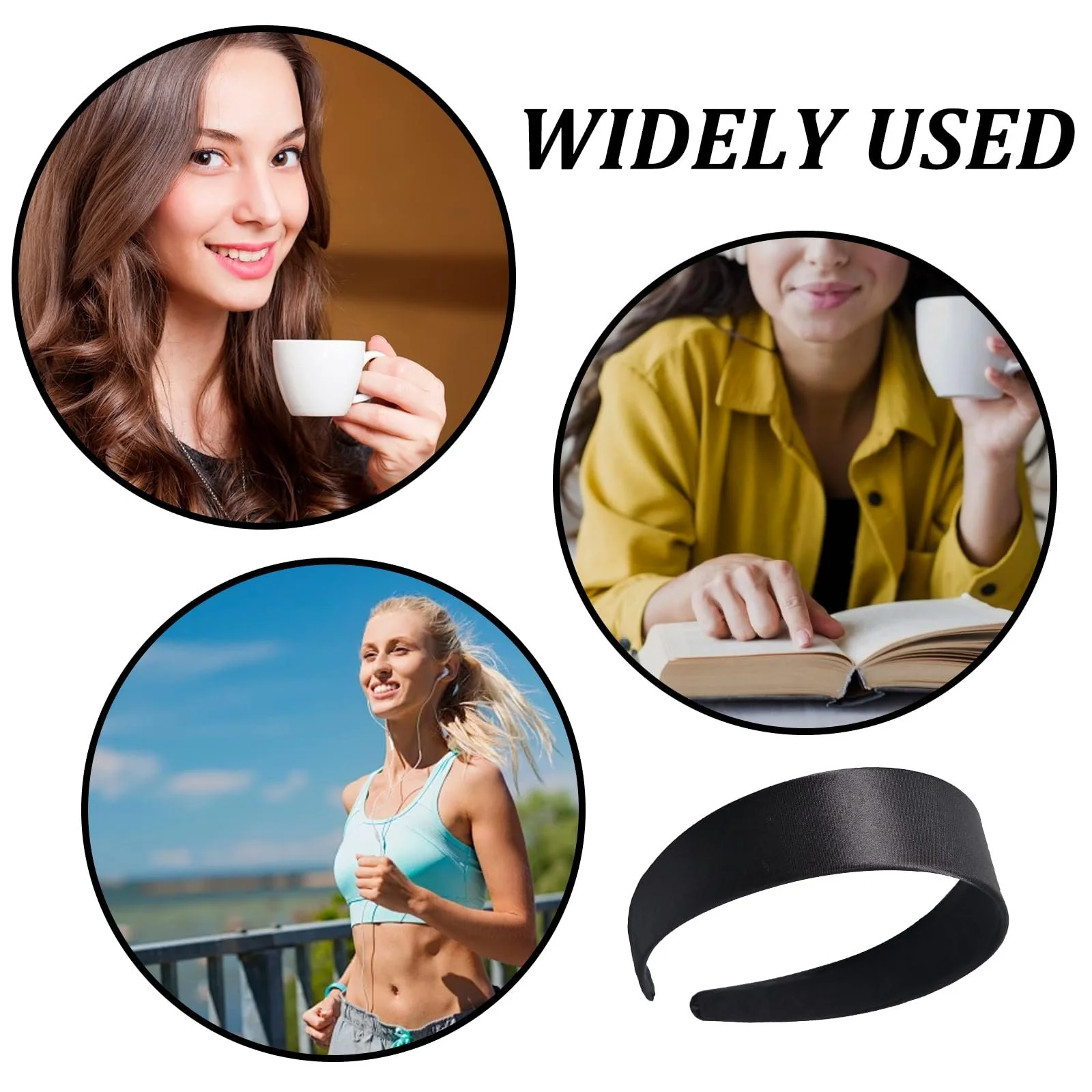 Обруч Чорний Широкий Основний Вінтажний Мінімалістичний, фото №6