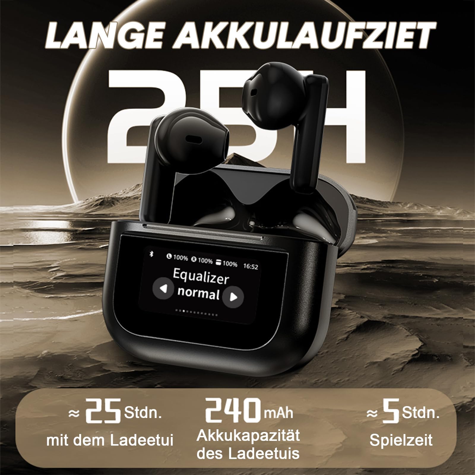 Навушники In-Ear Bluetooth Wireless з екраном бездротові навушники з сенсорним екраном бездротові навушники Bluetooth для iPhone Android, фото №5