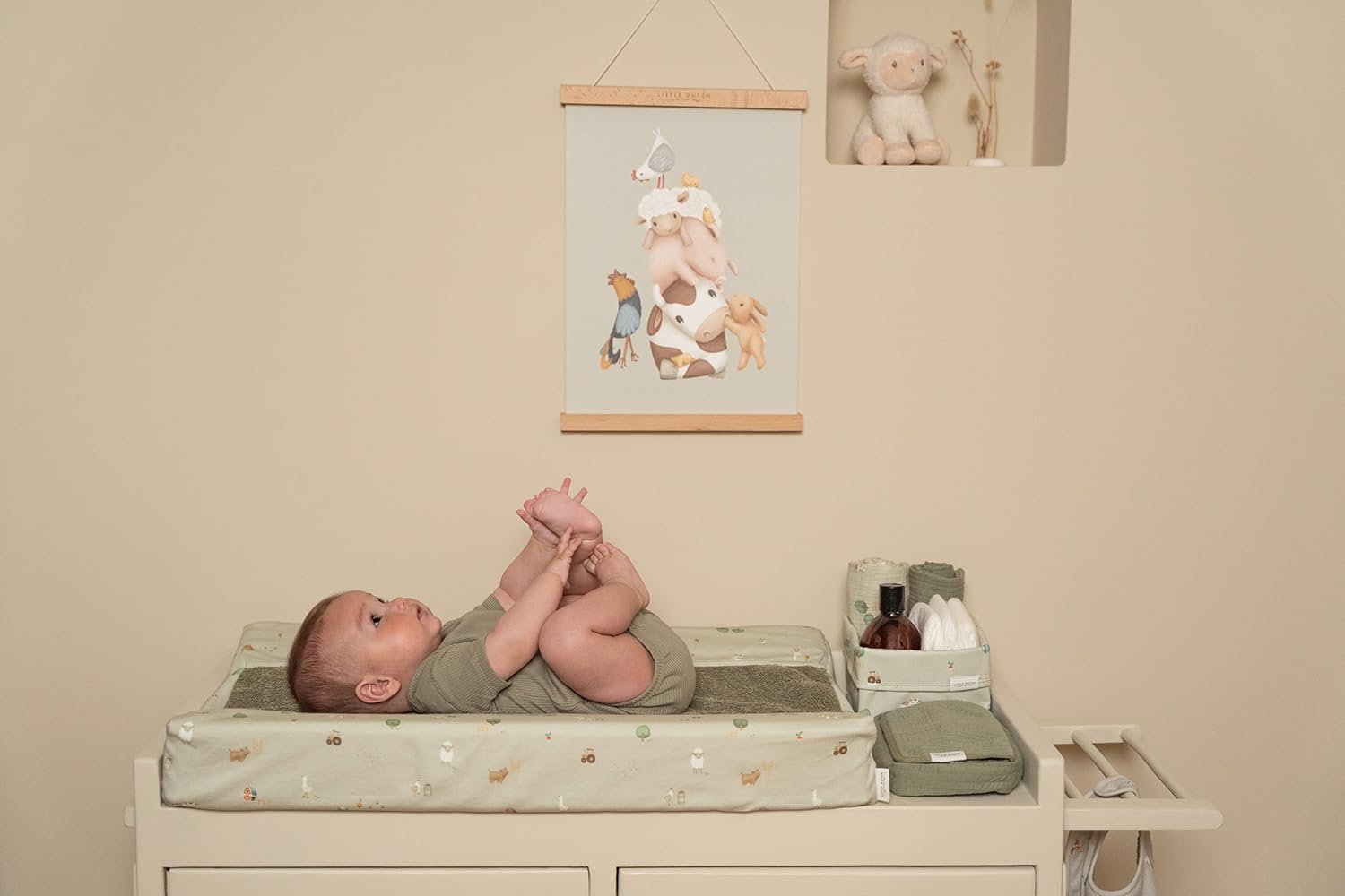 Органайзер для пеленального столика Little Dutch Little Farm TE30514022 Большая Зеленая, фото №3