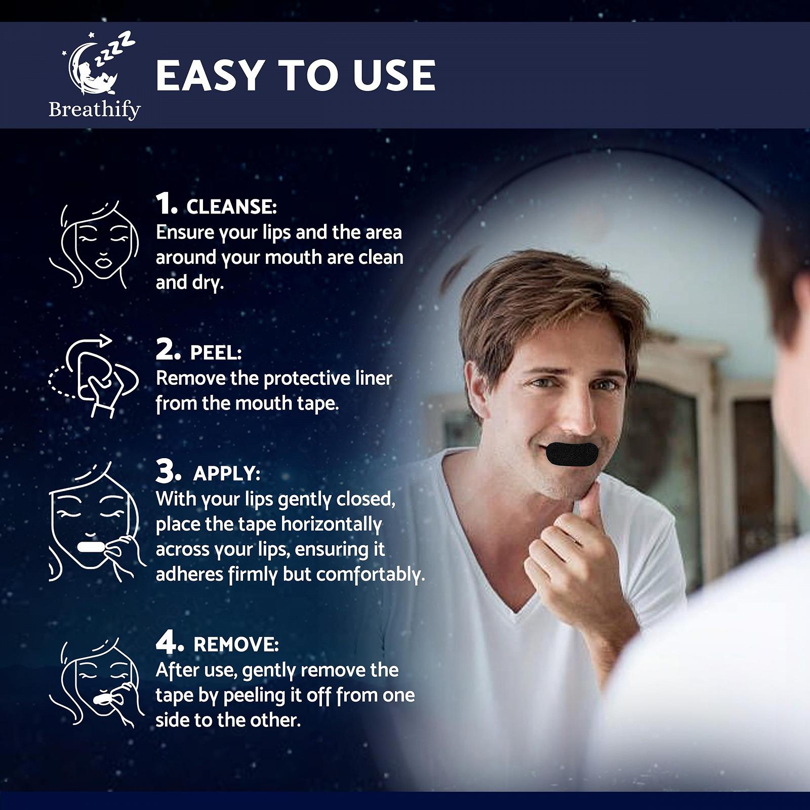 Стрічка для рота для сну (Чорний) 32 шт, фото №6