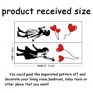 Наклейка на стіну SUPERDANT Бенксі Дівчинка з кулею вінілова 96 x 30 см synthetic.ua - Фото 1