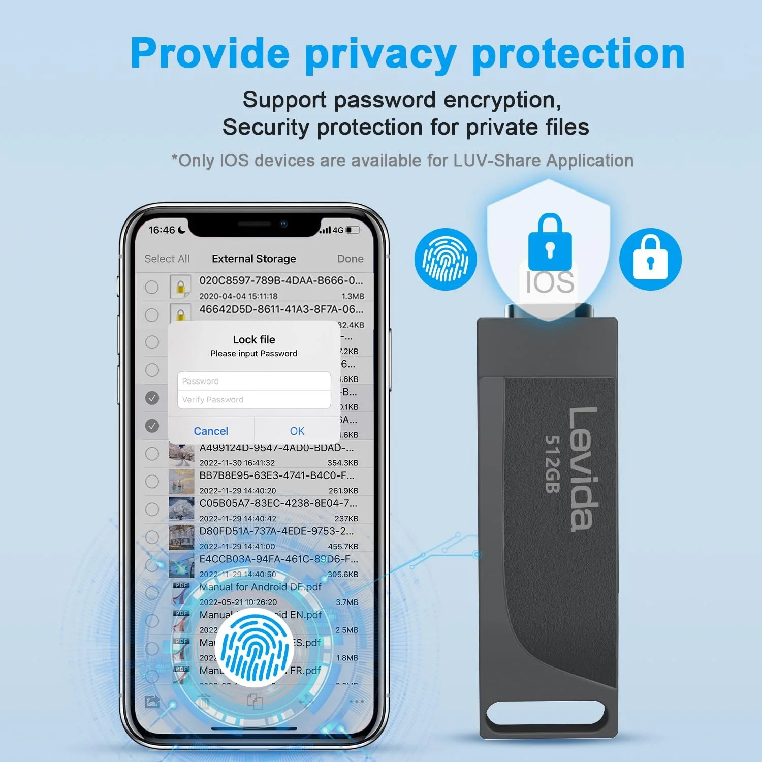 USB-флеш-накопичувач Levida 512 GB 4 в 1 USB 3.0 Чорний металік, фото №5