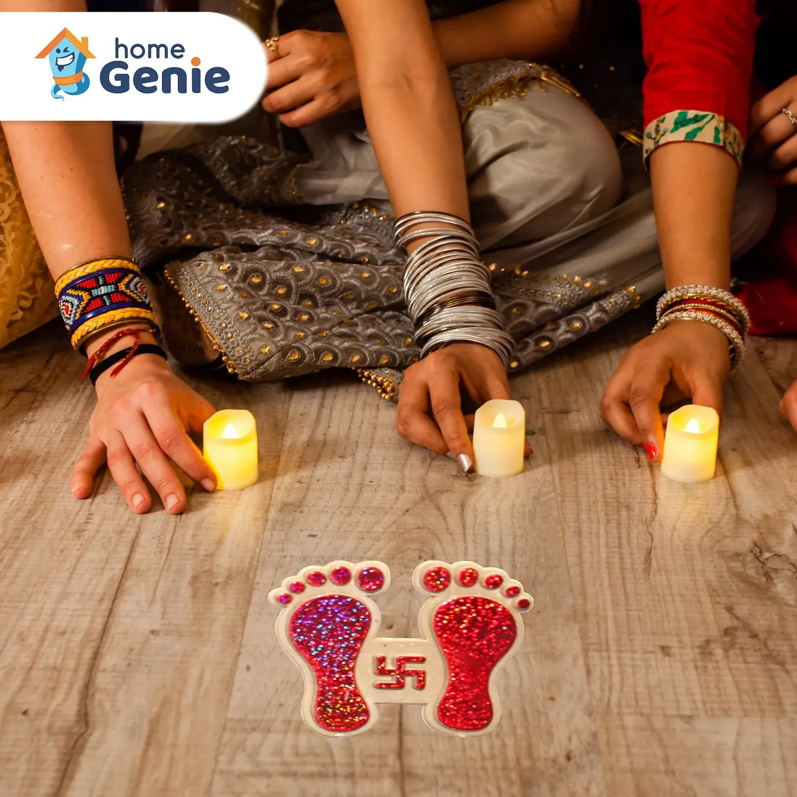 Наклейки Home Genie Laxmi Feet 5 штук Червоні, фото №4 Наклейки Home Genie Laxmi Feet 5 штук Червоні, фото №4