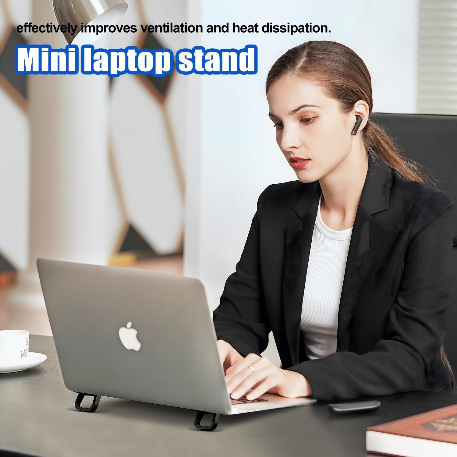 Подставка для клавиатуры портативная, 2 шт, складные ножки для ноутбука с нескользящим силиконом, мини-подставка для ноутбука самоклеящаяся, невидимая подставка для компьютерной клавиатуры для стола (черный), фото №2